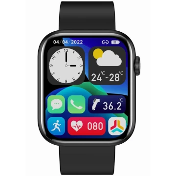 Smartwatch damski Gravity GT3-3 na pasku czarnym, czarna tarcza