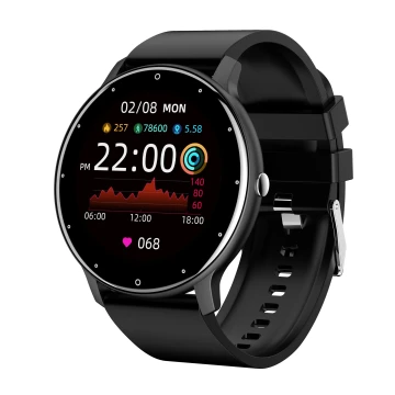 Smartwatch damski Gravity GT1-3 na pasku czarnym, czarna tarcza