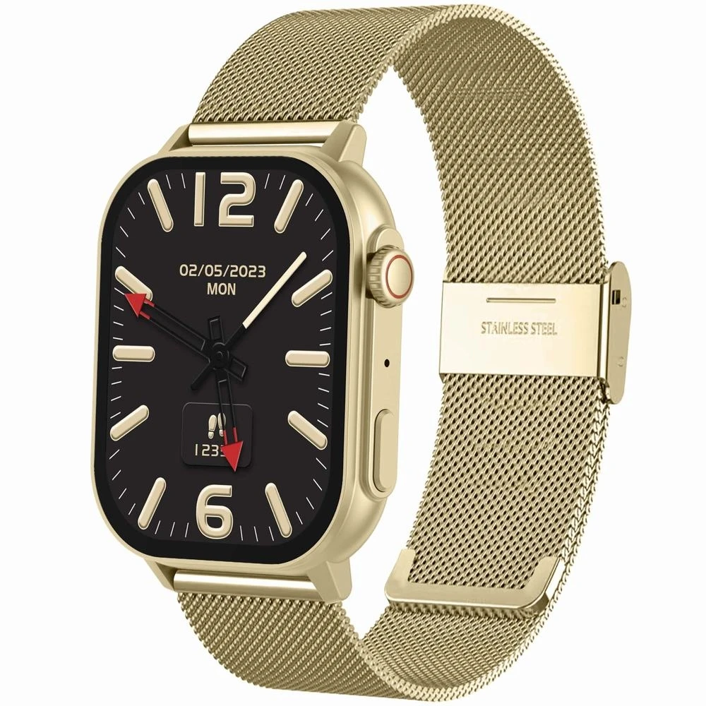 Smartwatch damski Gravity GT15-7 - różowy pasek silikonowy + złota bransoleta - zdjęcie 2 Smartwatch damski Gravity GT15-7 - różowy pasek silikonowy + złota bransoleta - zdjęcie 2