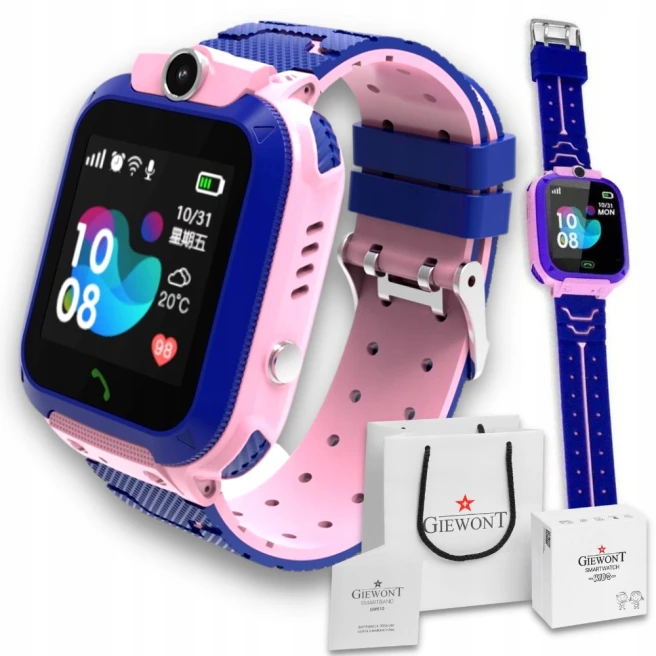 Smartwatch dla Dziewczynki SIM SOS KAMERA Różowy