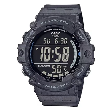 Zegarek męski Casio AE-1500WH-8BVDF na pasku szarym, czarny wyświetlacz