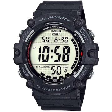 Zegarek męski Casio AE-1500WH-1AVDF na pasku czarnym, szary wyświetlacz