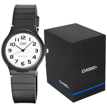 Zegarek uniseks Casio MQ-24-7B2LEG na czarnym pasku, biała tarcza