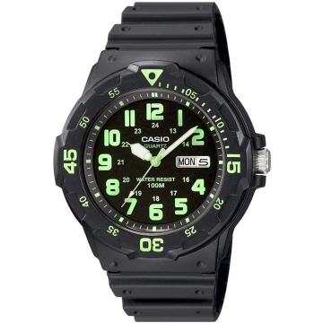 Zegarek męski Casio MRW-200H-3BVDF na czarnym pasku, czarna tarcza