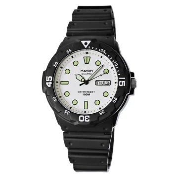 Zegarek męski Casio MRW-200H-7EVDF na czarnym pasku, biała tarcza