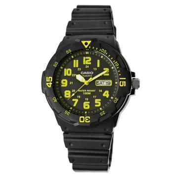 Zegarek męski Casio MRW-200H-9BVDF na czarnym pasku, czarna tarcza