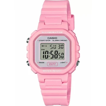 Zegarek damski Casio LA-20WH-4A1DF na pasku różowy, szary wyświetlacz