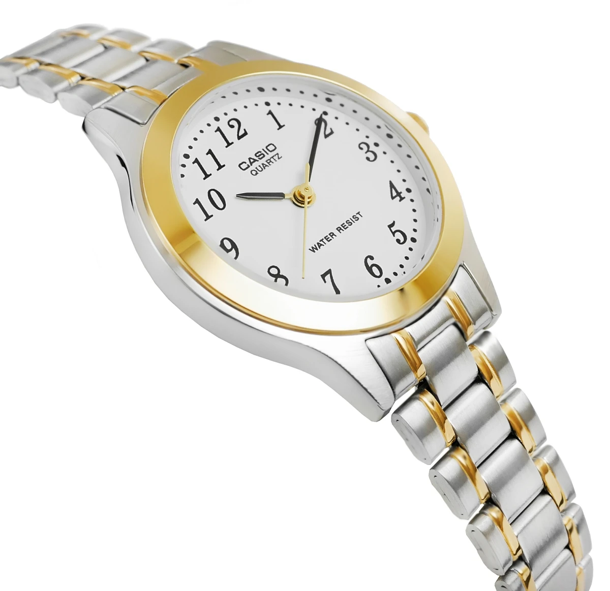 Zegarek damski Casio LTP-1263PG-7BEG na bransolecie srebrno-złotej, biała tarcza - zdjęcie 2 Zegarek damski Casio LTP-1263PG-7BEG na bransolecie srebrno-złotej, biała tarcza - zdjęcie 2