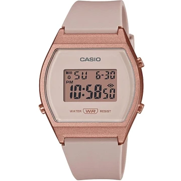Zegarek damski Casio LW-204-4ADF na różowym pasku, szary wyświetlacz