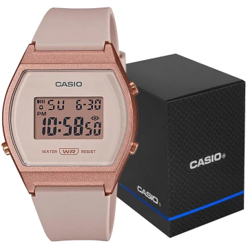 Zegarek damski Casio LW-204-4AEF na różowym pasku, szary wyświetlacz