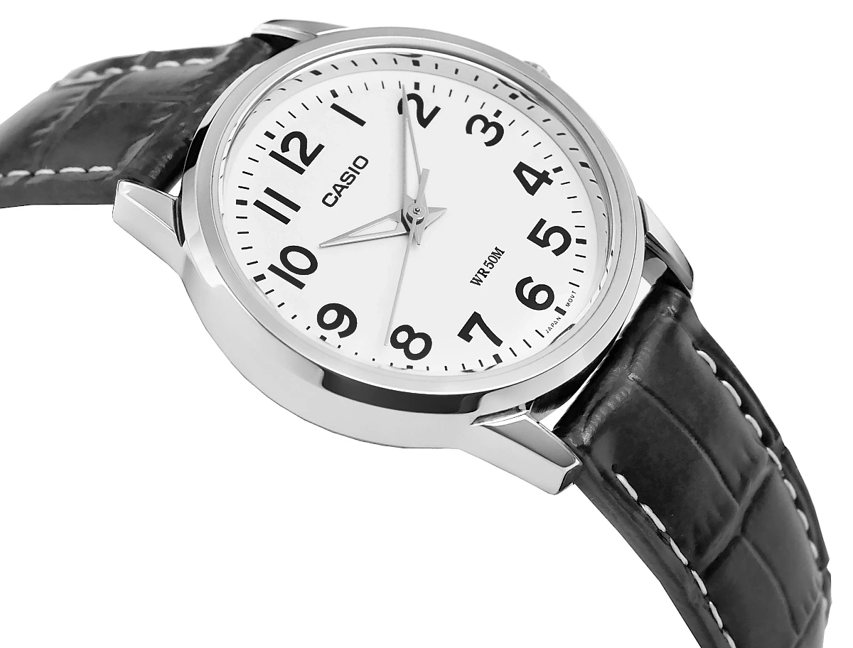 Zegarek damski Casio LTP-1303L-7BVDF na czarnym pasku, biała tarcza - zdjęcie 2 Zegarek damski Casio LTP-1303L-7BVDF na czarnym pasku, biała tarcza - zdjęcie 2