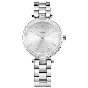 Zegarek damski Giewont GW9890-B1 Sapphire na bransolecie srebrnej, srebrna tarcza