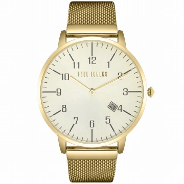 Zegarek damski Paul Lorens PL11503B-4D1 na złotej bransolecie mesh, złota tarcza