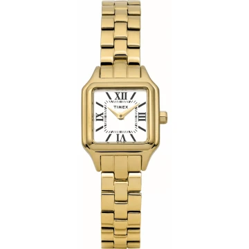 Zegarek damski Timex Addison TW2Y23700 na bransolecie złotej, biała tarcza