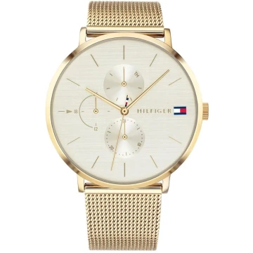 Zegarek damski Tommy Hilfiger JENNA 1781943 na bransolecie złotej, złota tarcza