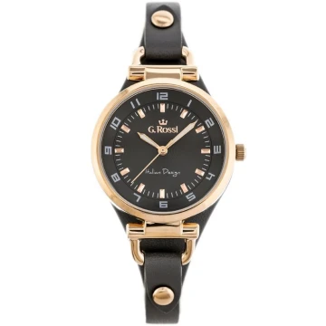 Zegarek damski G.Rossi 3652A2-1B3 na szarym pasku skórzanym, szara tarcza