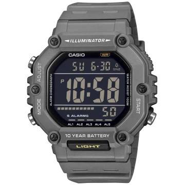 Zegarek męski Casio AE-1600H-8BVDF na szarym pasku, czarny wyświetlacz