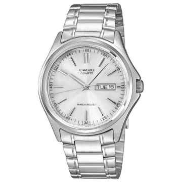 Zegarek męski Casio MTP-1239D-7ADF na srebrnej bransolecie, srebrna tarcza