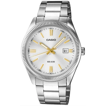 Zegarek męski Casio MTP-1302D-7A2VDF na bransolecie srebrnej, srebrna tarcza