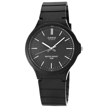 Zegarek męski Casio MW-240-1EVDF na czarnym pasku, czarna tarcza