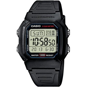 Zegarek męski Casio W-800H-1AVDF na pasku czarnym, czarny wyświetlacz