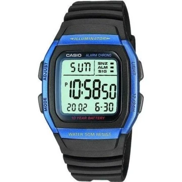 Zegarek męski Casio W-96H-2AVDF na czarnym pasku, szary wyświetlacz