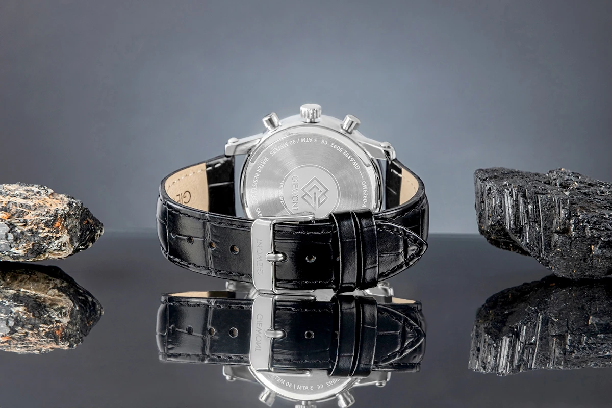 Zegarek męski Giewont GW6260-A2 Chronograph Sapphire na pasku czarnym, czarna tarcza - zdjęcie 7 Zegarek męski Giewont GW6260-A2 Chronograph Sapphire na pasku czarnym, czarna tarcza - zdjęcie 7