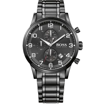 Zegarek Męski Hugo Boss AEROLINER 1513180 Czarna bransoleta