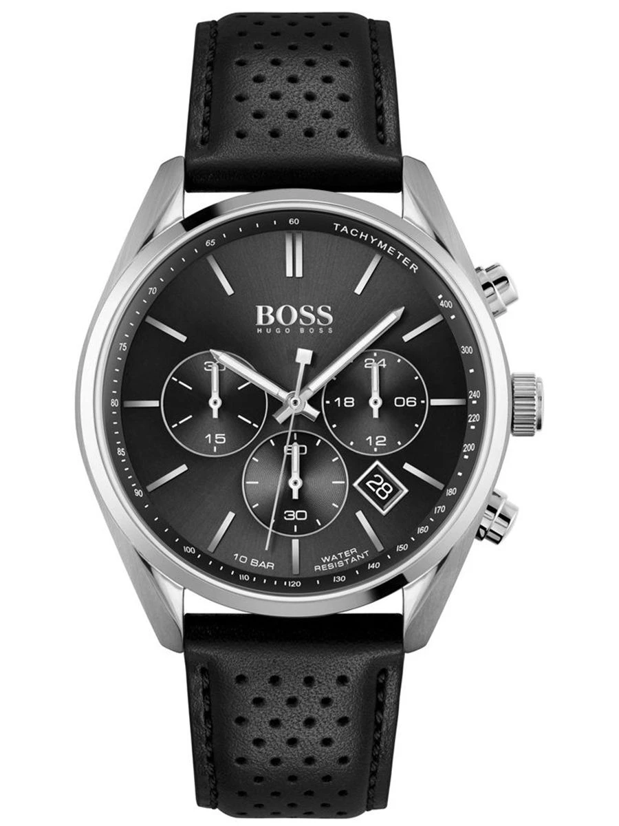 Zegarek męski Hugo Boss CHAMPION 1513816 na pasku czarnym, czarna tarcza, WR100 Zegarek męski Hugo Boss CHAMPION 1513816 na pasku czarnym, czarna tarcza, WR100