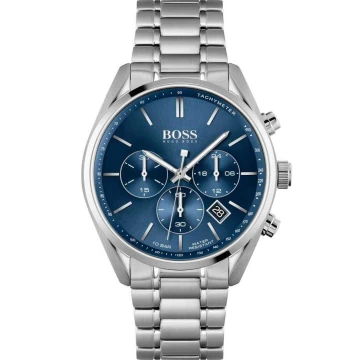 Zegarek męski Hugo Boss CHAMPION 1513818 na bransolecie srebrnej, niebieska tarcza, WR100