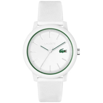 Zegarek męski Lacoste L.12.12 2011169 na pasku białym, biała tarcza