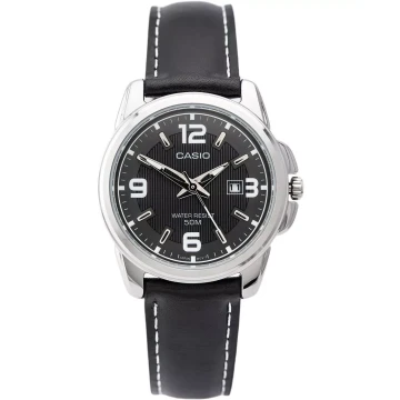 Zegarek damski Casio LTP-1314L-8AVDF na czarnym pasku, czarna tarcza