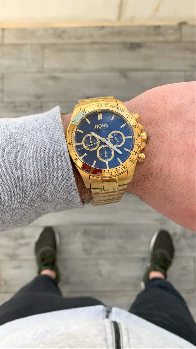 Zegarek męski Złoty Hugo Boss 1513340 IKON Zegarek męski Złoty Hugo Boss 1513340 IKON