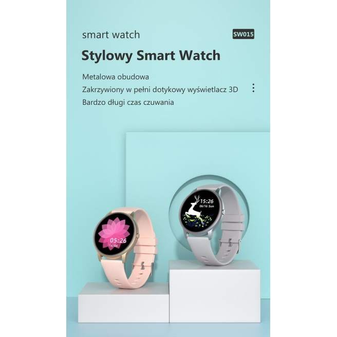 Damski Smartwatch G.Rossi SW015-4 Różowe złoto