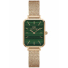 Zegarek damski Różowe złoto Prostokątna Koperta DANIEL WELLINGTON QUADRO DW00100437 Zielona tarcza