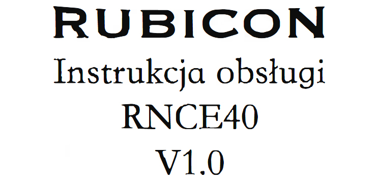 Rubicon RNCE40 Instrukcja obsługi