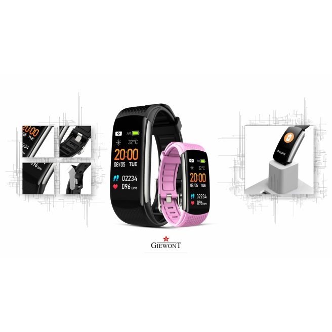 Smartband Giewont GW200-3 + dodatkowy burgundowy pasek