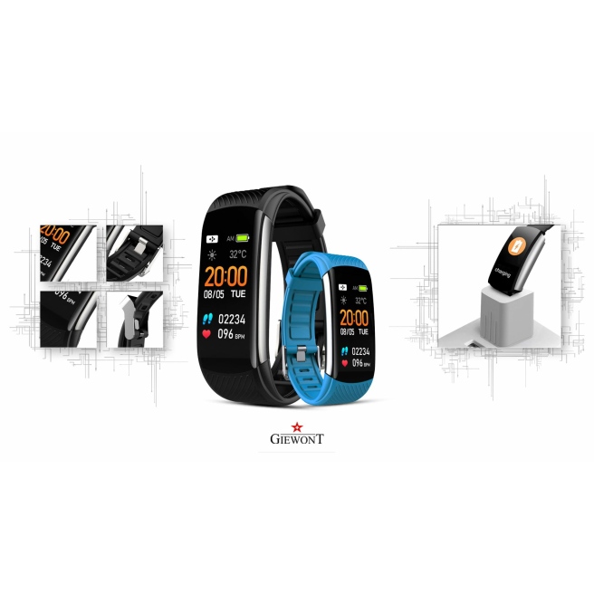 Polski Smartband Giewont z Jasnoniebieskim silikonowym paskiem