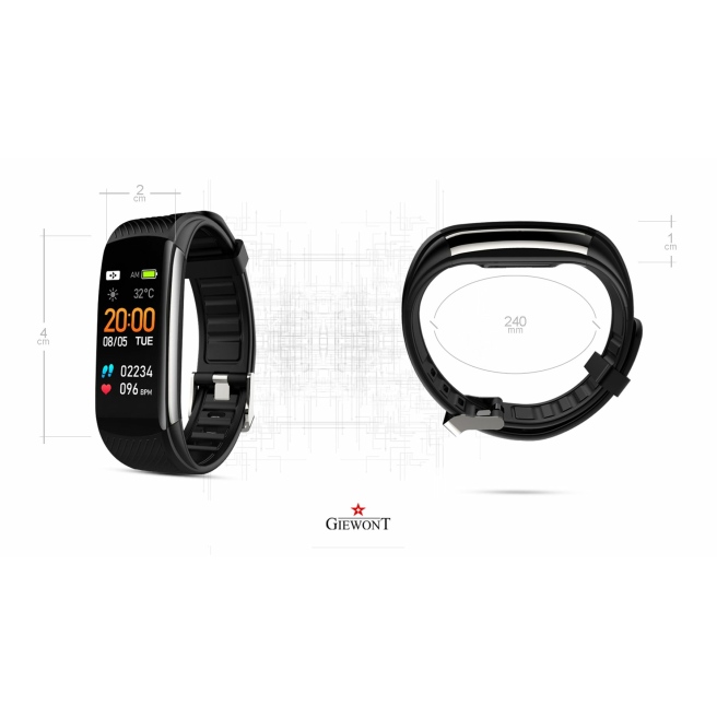 Polski Smartband Giewont z Jasnoniebieskim silikonowym paskiem