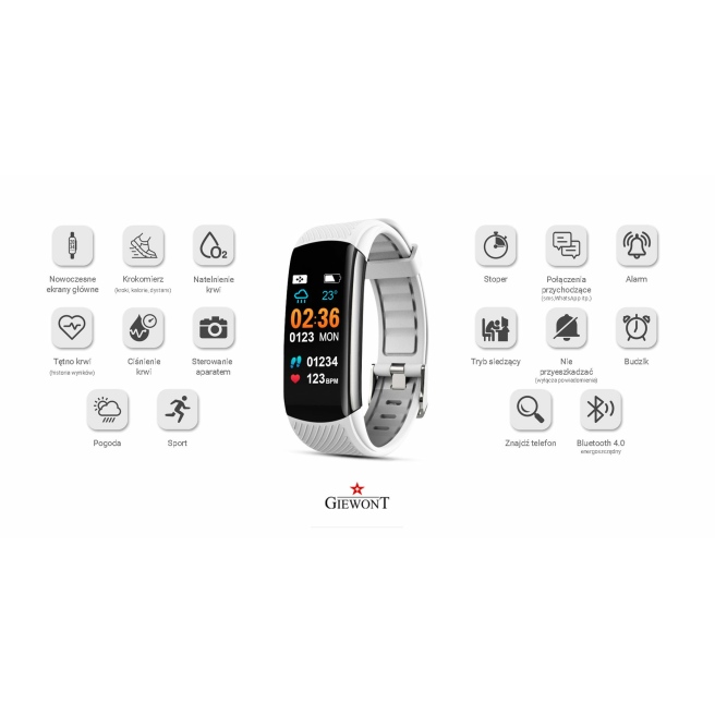 Smartband Giewont GW200-1 + dodatkowy czerwony pasek