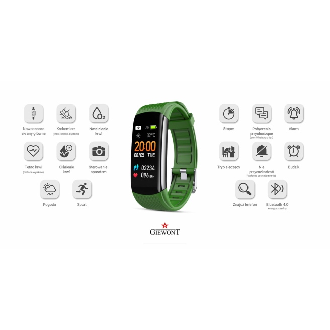 Smartband Giewont GW200-4 + dodatkowy jasnoróżowy pasek
