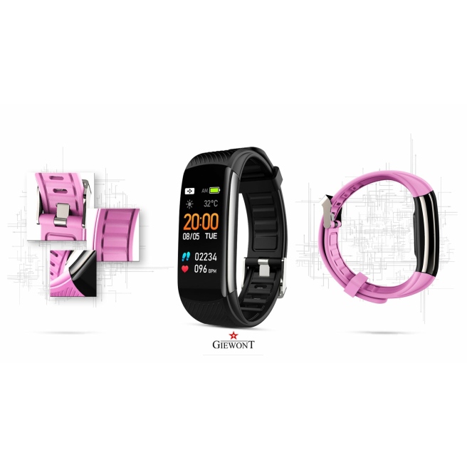 Smartband Giewont GW200-3 + dodatkowy burgundowy pasek
