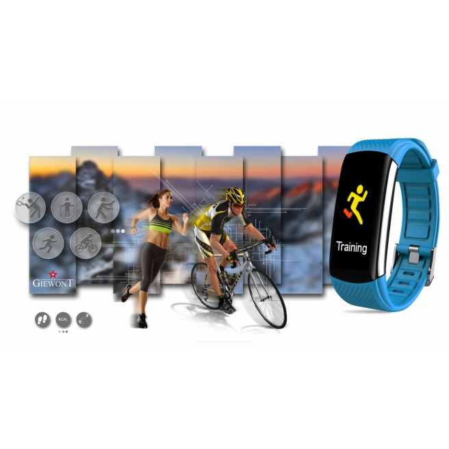 Polski Smartband Giewont z Jasnoniebieskim silikonowym paskiem