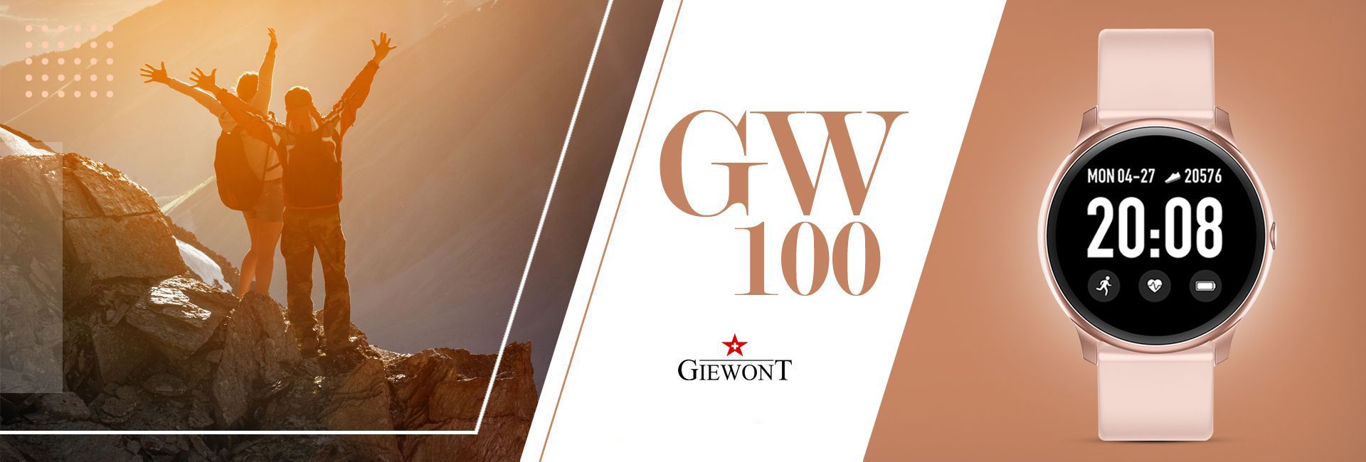 Różowy Smartwatch Giewont GW100-5 Pasek silikonowy - obrazek 9 Różowy Smartwatch Giewont GW100-5 Pasek silikonowy - obrazek 9