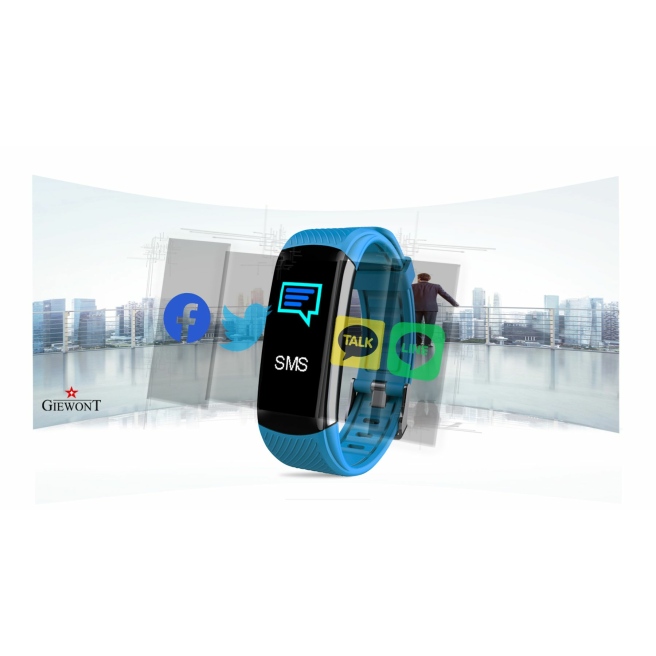 Polski Smartband Giewont z Jasnoniebieskim silikonowym paskiem