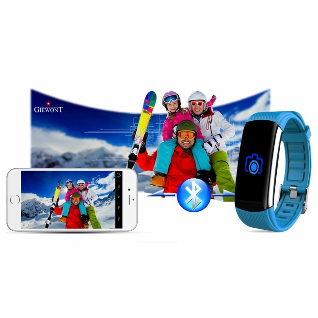 Polski Smartband Giewont z Jasnoniebieskim silikonowym paskiem