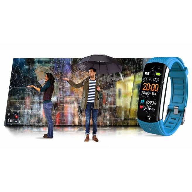 Polski Smartband Giewont z Jasnoniebieskim silikonowym paskiem