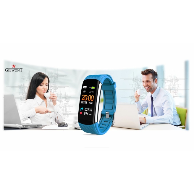 Polski Smartband Giewont z Jasnoniebieskim silikonowym paskiem
