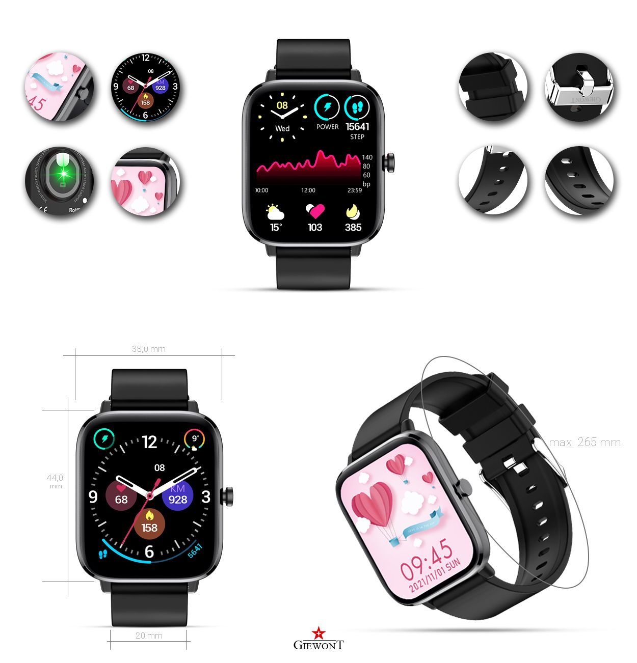 Smartwatch Giewont GW230-2 Czarny-Czarny Smartwatch Giewont GW230-2 Czarny-Czarny