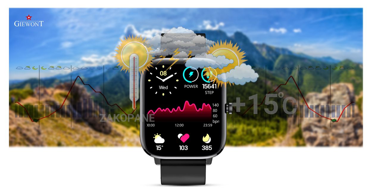 Smartwatch Giewont GW230-2 Czarny-Czarny Smartwatch Giewont GW230-2 Czarny-Czarny